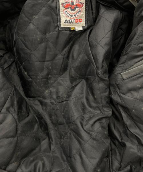 AC/DC（エーシー・ディーシー）AC/DC (エーシー・ディーシー) レザージャケット ブラック サイズ:34の古着・服飾アイテム