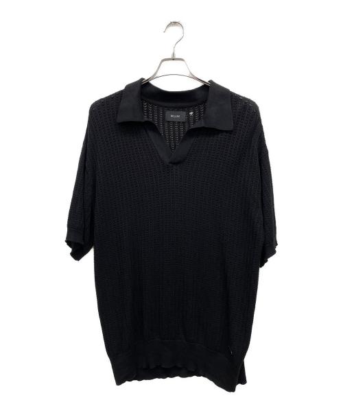 DELUXE（デラックス）Deluxe (デラックス) 半袖ニット ブラック サイズ:Lの古着・服飾アイテム