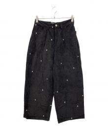 Knuth Marf（クヌースマーフ）の古着「K motif velveteen pants(unisex)　パンツ」｜ブラック