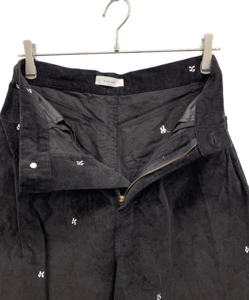 Knuth Marf（クヌースマーフ）knuth marf (クヌースマーフ) K motif velveteen pants(unisex)　パンツ ブラック サイズ:XSの古着・服飾アイテム