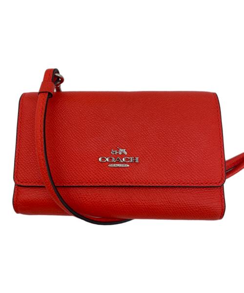 COACH（コーチ）COACH (コーチ) 三つ折り財布 オレンジの古着・服飾アイテム