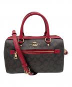 COACHコーチ）の古着「2WAYショルダーバッグ」｜ブラウン×レッド