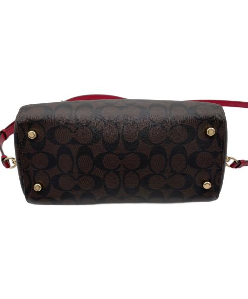 COACH（コーチ）COACH (コーチ) 2WAYショルダーバッグ ブラウン×レッドの古着・服飾アイテム