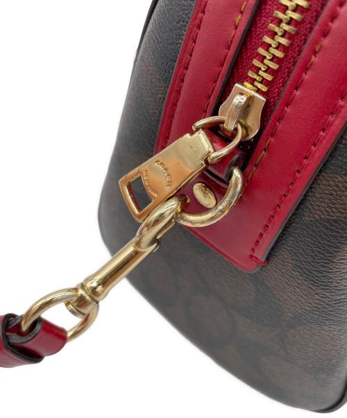 COACH（コーチ）COACH (コーチ) 2WAYショルダーバッグ ブラウン×レッドの古着・服飾アイテム