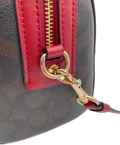 COACH（コーチ）COACH (コーチ) 2WAYショルダーバッグ ブラウン×レッドの古着・服飾アイテム