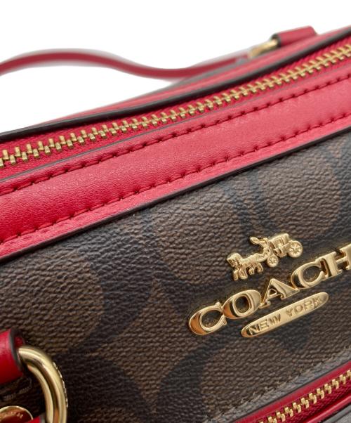 COACH（コーチ）COACH (コーチ) 2WAYショルダーバッグ ブラウン×レッドの古着・服飾アイテム