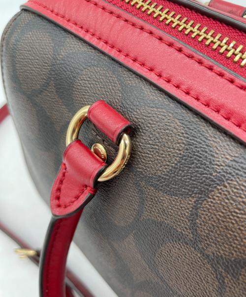 COACH（コーチ）COACH (コーチ) 2WAYショルダーバッグ ブラウン×レッドの古着・服飾アイテム
