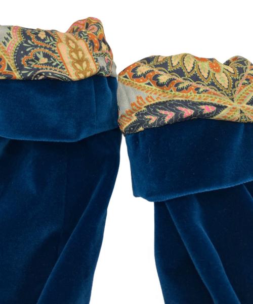 ETRO（エトロ）ETRO (エトロ) ベロアジャケット ブルー サイズ:42の古着・服飾アイテム