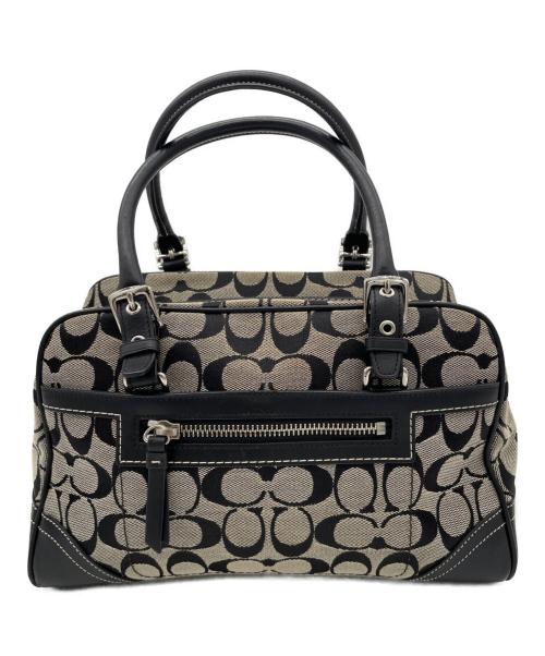 COACH（コーチ）COACH (コーチ) ハンドバッグ ブラック×ベージュの古着・服飾アイテム