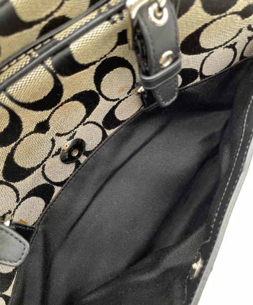 COACH（コーチ）COACH (コーチ) ハンドバッグ ブラック×ベージュの古着・服飾アイテム