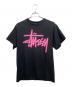 stussy（ステューシー）の古着「半袖カットソー」｜ブラック×ピンク