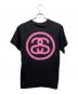stussy (ステューシー) 半袖カットソー ブラック×ピンク サイズ:M：4000円