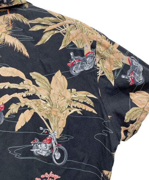 HARLEY-DAVIDSON（ハーレーダビッドソン）HARLEY-DAVIDSON (ハーレーダビッドソン) アロハシャツ ブラック サイズ:XLの古着・服飾アイテム