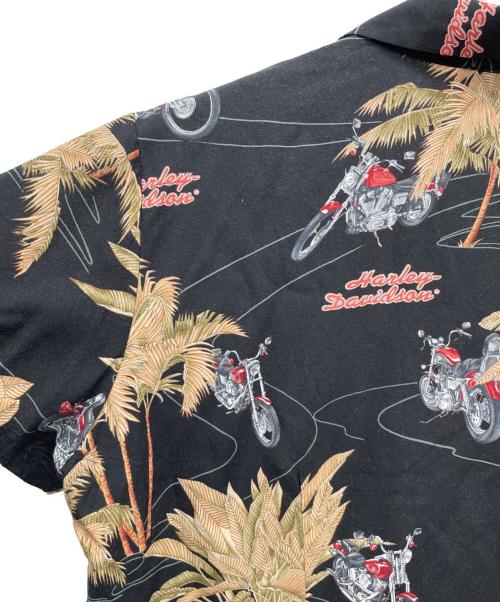 HARLEY-DAVIDSON（ハーレーダビッドソン）HARLEY-DAVIDSON (ハーレーダビッドソン) アロハシャツ ブラック サイズ:XLの古着・服飾アイテム