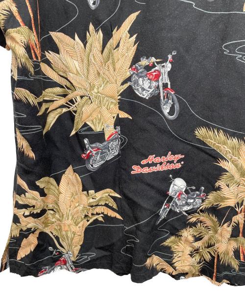 HARLEY-DAVIDSON（ハーレーダビッドソン）HARLEY-DAVIDSON (ハーレーダビッドソン) アロハシャツ ブラック サイズ:XLの古着・服飾アイテム