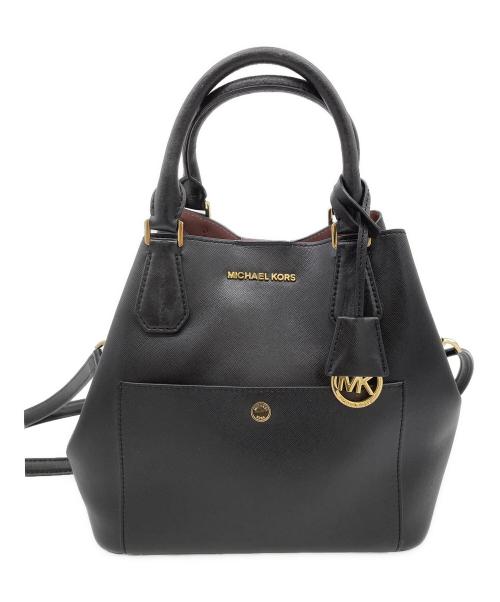 MICHAEL KORS（マイケルコース）MICHAEL KORS (マイケルコース) 2WAYハンドバッグ ブラックの古着・服飾アイテム