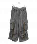 A.F ARTEFACTエーエフ アーティファクト）の古着「別注HERRINGBONE CARGO PAN　ワイドカーゴパンツ」｜グレー