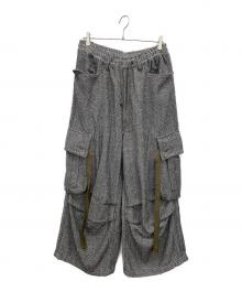 A.F ARTEFACT（エーエフ アーティファクト）の古着「別注HERRINGBONE CARGO PAN　ワイドカーゴパンツ」｜グレー