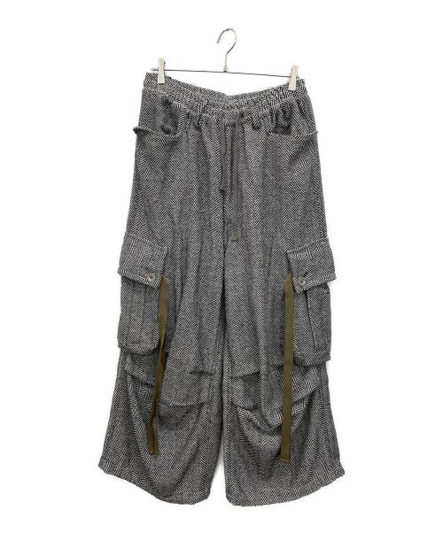 A.F ARTEFACT（エーエフ アーティファクト）A.F ARTEFACT (エーエフ アーティファクト) 別注HERRINGBONE CARGO PAN　ワイドカーゴパンツ グレー サイズ:2の古着・服飾アイテム
