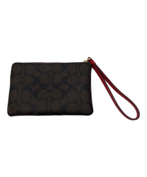 COACH（コーチ）COACH (コーチ) コーナージップリストレット ポーチ ブラウンの古着・服飾アイテム
