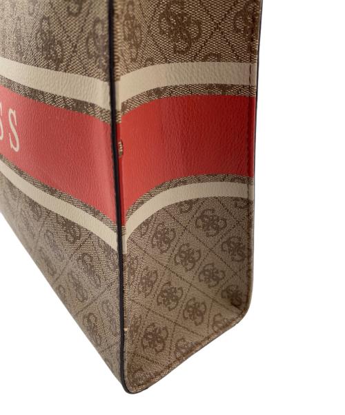 GUESS（ゲス）GUESS (ゲス) ハンドバッグ レッド×ブラウンの古着・服飾アイテム