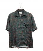 TAIN DOUBLE PUSHタイン ダブルプッシュ）の古着「LEOPARD OPEN COLLAR SHIRTS」｜グリーン