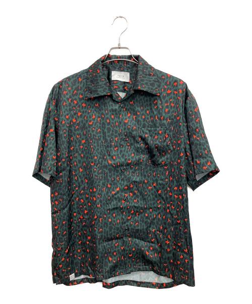 TAIN DOUBLE PUSH（タイン ダブルプッシュ）TAIN DOUBLE PUSH (タイン ダブルプッシュ) LEOPARD OPEN COLLAR SHIRTS グリーン サイズ:Mの古着・服飾アイテム