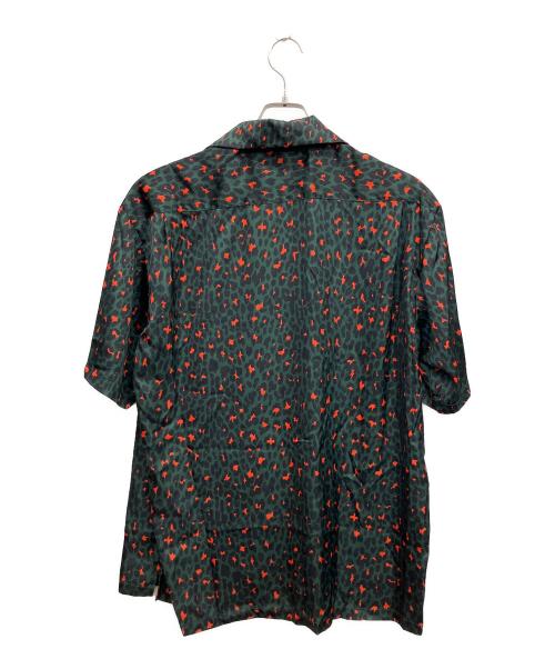 TAIN DOUBLE PUSH（タイン ダブルプッシュ）TAIN DOUBLE PUSH (タイン ダブルプッシュ) LEOPARD OPEN COLLAR SHIRTS グリーン サイズ:Mの古着・服飾アイテム