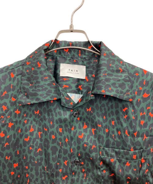 TAIN DOUBLE PUSH（タイン ダブルプッシュ）TAIN DOUBLE PUSH (タイン ダブルプッシュ) LEOPARD OPEN COLLAR SHIRTS グリーン サイズ:Mの古着・服飾アイテム