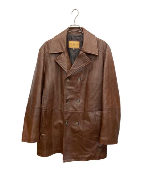CLABRUN（クレイボーン）CLABRUN (クレイボーン) レザーコート ブラウン サイズ:50の古着・服飾アイテム