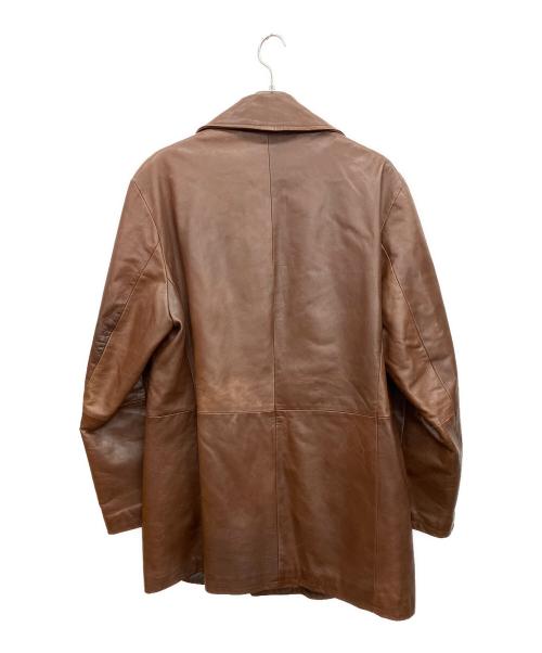 CLABRUN（クレイボーン）CLABRUN (クレイボーン) レザーコート ブラウン サイズ:50の古着・服飾アイテム