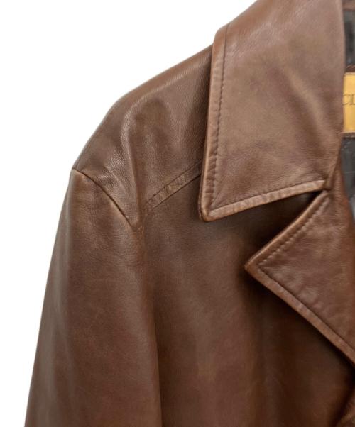 CLABRUN（クレイボーン）CLABRUN (クレイボーン) レザーコート ブラウン サイズ:50の古着・服飾アイテム