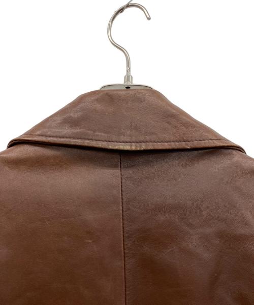 CLABRUN（クレイボーン）CLABRUN (クレイボーン) レザーコート ブラウン サイズ:50の古着・服飾アイテム