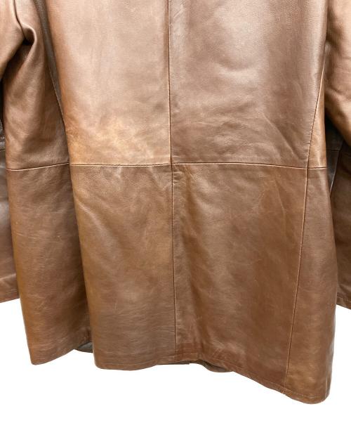 CLABRUN（クレイボーン）CLABRUN (クレイボーン) レザーコート ブラウン サイズ:50の古着・服飾アイテム