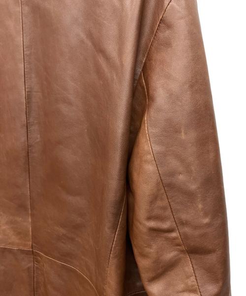 CLABRUN（クレイボーン）CLABRUN (クレイボーン) レザーコート ブラウン サイズ:50の古着・服飾アイテム