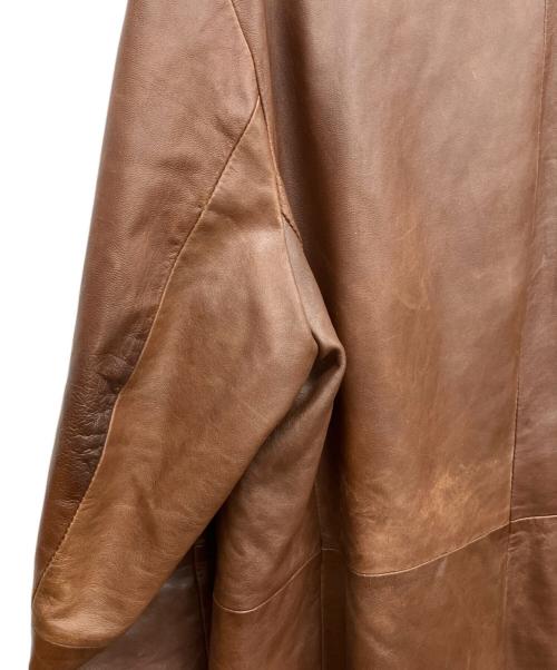 CLABRUN（クレイボーン）CLABRUN (クレイボーン) レザーコート ブラウン サイズ:50の古着・服飾アイテム
