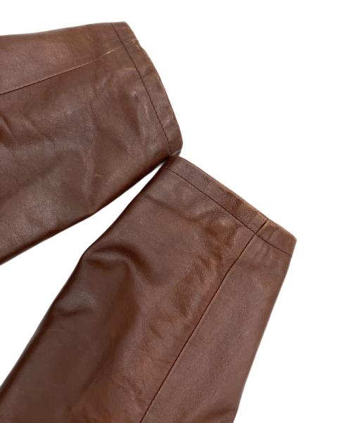 CLABRUN（クレイボーン）CLABRUN (クレイボーン) レザーコート ブラウン サイズ:50の古着・服飾アイテム