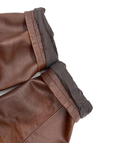 CLABRUN（クレイボーン）CLABRUN (クレイボーン) レザーコート ブラウン サイズ:50の古着・服飾アイテム