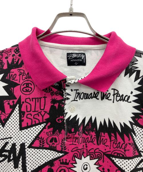 stussy（ステューシー）stussy (ステューシー) ポロシャツ ピンク サイズ:Lの古着・服飾アイテム