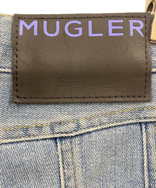 MUGLER（ミュグレー）MUGLER (ミュグレー) H&M (エイチアンドエム) Mugler × H&M  スパイラルパネルデニムパンツ スカイブルー サイズ:EUR48の古着・服飾アイテム