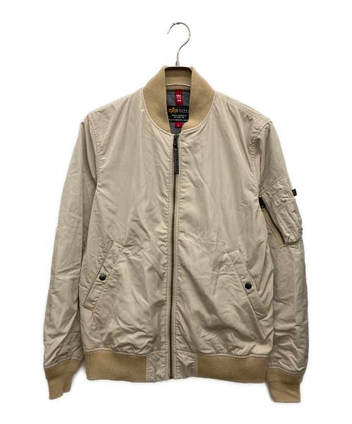 ALPHA INDUSTRIES（アルファインダストリーズ）ALPHA INDUSTRIES (アルファインダストリーズ) フライトジャケット ベージュ サイズ:Lの古着・服飾アイテム