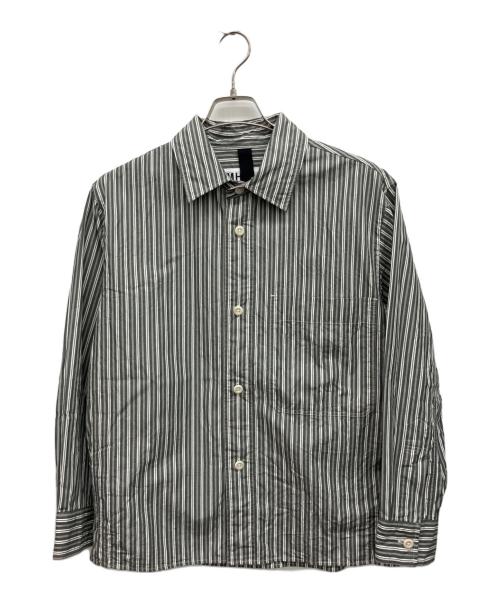 MHL（マーガレットハウエル）MHL (マーガレットハウエル) TWO TONE COTTON STIRIPE SHIRT ダークグリーン サイズ:Sの古着・服飾アイテム