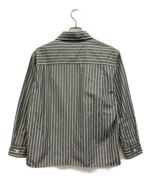 MHL（マーガレットハウエル）MHL (マーガレットハウエル) TWO TONE COTTON STIRIPE SHIRT ダークグリーン サイズ:Sの古着・服飾アイテム