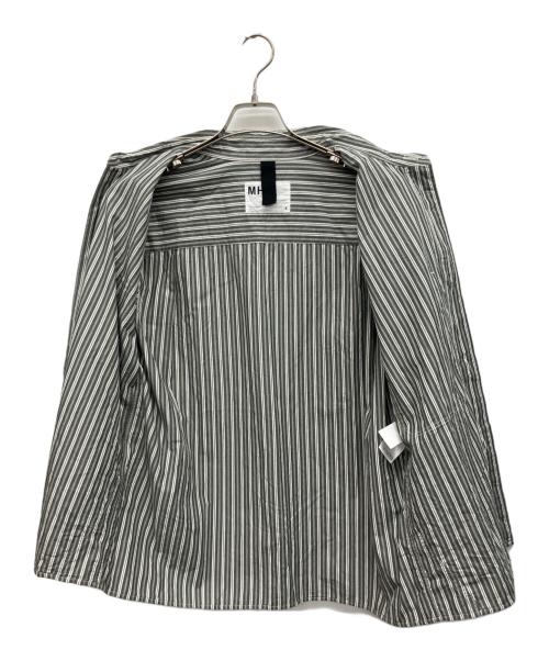 MHL（マーガレットハウエル）MHL (マーガレットハウエル) TWO TONE COTTON STIRIPE SHIRT ダークグリーン サイズ:Sの古着・服飾アイテム