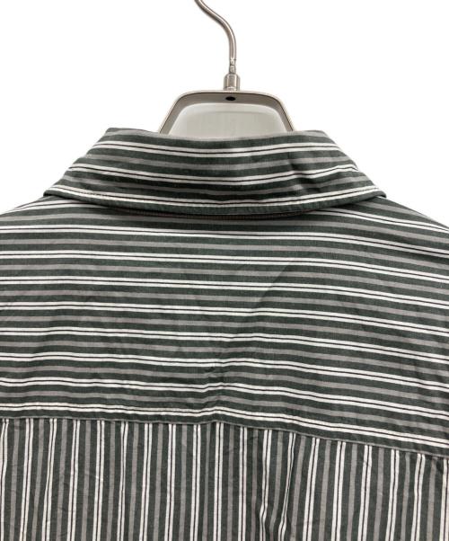 MHL（マーガレットハウエル）MHL (マーガレットハウエル) TWO TONE COTTON STIRIPE SHIRT ダークグリーン サイズ:Sの古着・服飾アイテム