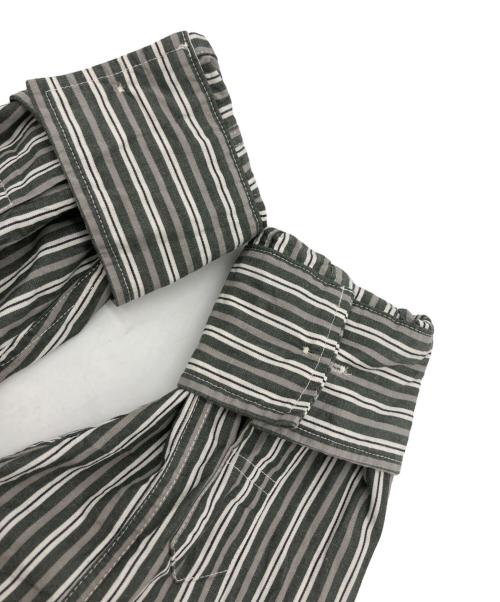 MHL（マーガレットハウエル）MHL (マーガレットハウエル) TWO TONE COTTON STIRIPE SHIRT ダークグリーン サイズ:Sの古着・服飾アイテム