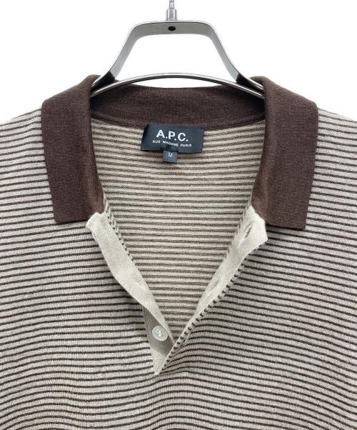 A.P.C.（アーペーセー）A.P.C. (アーペーセー) ウールポロシャツ ブラウン サイズ:Mの古着・服飾アイテム