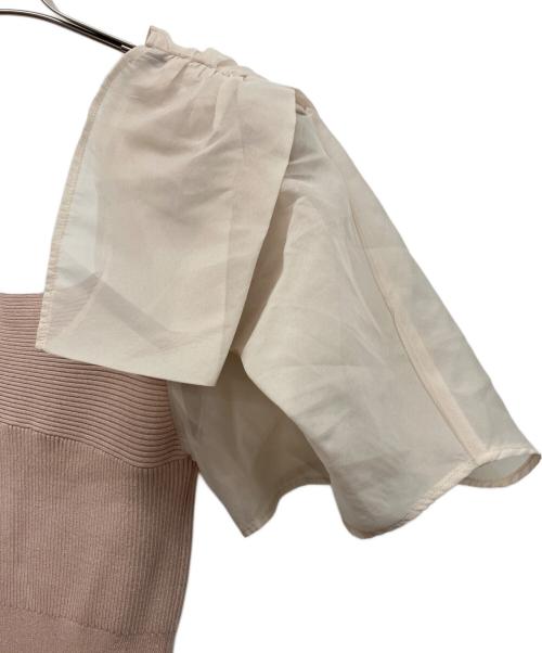 Snidel（スナイデル）Snidel (スナイデル) Sustainableリボンライクドッキングニットワンピース ピンクの古着・服飾アイテム