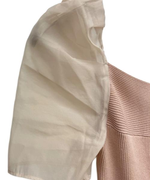 Snidel（スナイデル）Snidel (スナイデル) Sustainableリボンライクドッキングニットワンピース ピンクの古着・服飾アイテム