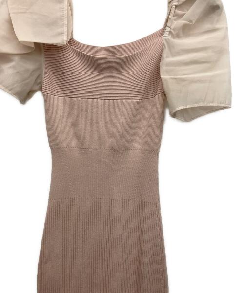 Snidel（スナイデル）Snidel (スナイデル) Sustainableリボンライクドッキングニットワンピース ピンクの古着・服飾アイテム